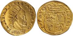 ITALY. Milan. Doppia, 1578. Milan Mint. Filippo II (Philip II of Spain). PCGS AU-58. Fr-716; KM-178. Weight: 6.56 gms. Featuring the radiate bust of the King of Spain, who was also the Duke of Milan, 