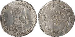 ITALY. Naples & Sicily (Naples). Ducato, ND (1554-67)-IBR. Naples Mint. Filippo I (Philip II of Spain). PCGS AU-53. Dav-8315. An enticing and wholesome example of this crown issued early in the reign 