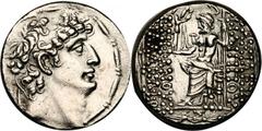GREEK Seleukid Kingdom Seleukid Kingdom. Philip I, 93-83 B.C. AR Tetradrachms. SNG Israel-2799. Diademed head of Philip right./Zeus seated left. 2 pieces in lot. Minor deposits. EXTREMELY FINE. Estima