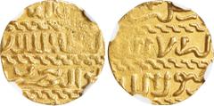 ISLAMIC KINGDOMS. Burji Mamluk. Ashrafi, ND (AH 825-41 [1422-37]). al-Qahira (Cairo) Mint. Barsbay. NGC MS-61. Fr-32; A-998; Wilkes-1040. Weight: 3.39 gms. This gold piece from Egypt's Mamluk period c