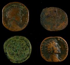 MIXED LOTS. Quartet of Marcus Aurelius Sestertii (4 Pieces), ca. A.D. 148-180. Average Grade: CHOICE FINE. A nice assembly of large brass Sestertii, all featuring the famous philosopher-emperor, Marcu