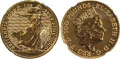 GREAT BRITAIN 2022 Britannia 1oz Gold 100 Pounds. Commemorative Series. Queen Elizabeth II. Trial of the Pyx Test Piece. #8 of 9. Jessopp Facsimile Signature Label. Brilliant Uncirculated (NGC). 31.21