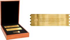 GREAT BRITAIN Set of Two "Trial Plate" 999 Fine Gold Bars from the 2023 Trial of the Pyx. Queen Elizabeth II and King Charles III. 905.00g Total Gold Weight. Containing over 29 troy ounces in gold, th