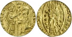 WORLD GOLD COINS GREECE GREECE. Chios. Ducat, ND (1400-1500). Michele Steno (1400-13). Fr-2D. Imitation of Venetian gold ducat.ANACS AU-50. Estimated value: 300 USD