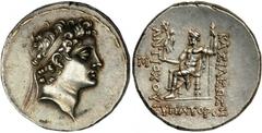 GREEK Seleukid Kingdom Seleukid Kingdom. Philip I, 93-83 B.C.. AR Tetradrachm (16.75 gms), Antioch Mint, 164-162 B.C. Diademed Head right; Reverse: Zeus enthroned left holding nike and scepter. Ex: Mi