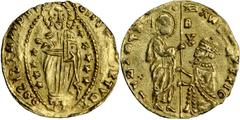 WORLD GOLD COINS GREECE GREECE. Chios. Ducat, ND. 3.50 gms. Marco Corner (1365-68). Imitation of a Venetian gold ducat. Crudely struck, lustrous.EXTREMELY FINE. Estimated value: 200 USD