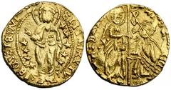 WORLD GOLD COINS GREECE GREECE. Chios. Ducat, ND. 3.44 gms. Antonio Veniers (1382-1400). Fr-2C. Imitation of a Venetian gold ducat. Graffiti at 3 o'clock on obverse. Crudely struck.EXTREMELY FINE. Est