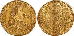 AUSTRIA. Holy Roman Empire. 20 Ducats, 1637. Graz Mint. Ferdinand II. NGC MS-64+. cf. Fr-127 (for a 1636 example with similar post-mint "XX" stampings); cf. KM-822 (same); cf. Kunsthistorisches Museum