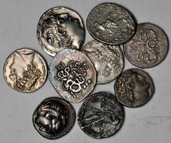 MIXED LOTS ANCIENT GREEK. Collection of Silver Tetradrachms. 9 pieces in lot. Including Alexander the Great AR Tetradrachm, Ptolemy II AR Tetradrachm, Ptolemy XII AR Tetradrachm, Syria AR Tetradrachm 