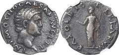 Otho, A.D. 69 OTHO, A.D. 69. AR Denarius (3.21 gms), Rome Mint. NGC Ch VF, Strike: 5/5 Surface: 2/5. Edge Filing, Marks, Smoothing. RIC-4; RSC-3. Obverse: Bare head right; Reverse: Pax standing left, 
