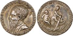 ITALY Unidentified Venetian Medalist (Niccolo da Ponte?). Portrait Medal of Vincenzo Maggi (1498-1564). 33.3 x 33.1 mm. 14.9 grams. Silver. Armand II, 207, 20; Voltolina 534. Draped and bearded portra