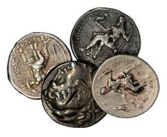 MIXED LOTS Collection of Alexander II the Great Tetradrachms. 4 pieces in lot. Three of the four are BASILEOS ALEXANDROY types. Two of the four exhibit deep test marks, while the other two are quite d