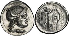 GREEK Seleukid Kingdom SYRIA. Seleukid Kingdom. Seleukos I, 312-280 B.C. AR Tetradrachm (17.01 gms), Susa Mint, ca. 305-295 B.C. SC-173.1. Helmeted head of Seleukos right, helmet of panther skin and o