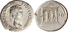 NERVA, A.D. 96-98. AR Cistophoric Tetradrachm (9.96 gms), Asia Minor Mint, A.D. 98. RIC-122; RSC-14a; S-3014. Laureate bust of Nerva right; Reverse: "COM-ASI" across field; between, temple containing 
