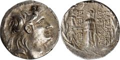 Seleukid Kingdom SYRIA. Seleukid Kingdom. Antiochus VII 138-129 B.C. AR Tetradrachm (16.50 gms). SNG Israel-1855. Diamond head of Antiochus Vll right, within fillet border; Reverse: Helmeted draped At