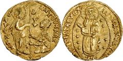 GREECE. Chios. Ducat, ND (1400-1500). Andrea Dandolo (1343-54). Fr-2a. Imitation of a Venetian gold Ducat. Crude strike. EXTREMELY FINE.