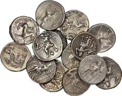 MACEDON. Kingdom of Macedon. Alexander III (the Great) 336-323 B.C. Lot of (19) AR Tetradrachms, Various Mints. 19 pieces in lot. A group of lifetime and posthumous issues. Should be examined. SOLD AS