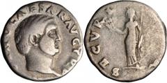 OTHO, A.D. 69. AR Denarius (3.24 gms), Rome Mint. RIC-8; S-2162. Bare head of Otho facing right; Reverse: Securitas standing left, holding wreath and scepter. VERY FINE.