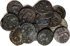 CONSTANTINE I, A.D. 307-337. Study Collection of (32) AE Follis. 32 pieces in lot. An interesting study group of AE Follis depicting the She-wolf suckling Romulus and Remus. SOLD AS IS/NO RETURNS. VER