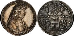 MEXICO. Mexico City. Cast and Chased Silver Proclamation Medal, 1701. Philip V (1701-46). EXTREMELY FINE. 30.5 mm; 12.97 gms. Gr-PV-1; Med-2; Her-6; Betts-89. Armored bust of Philip V right; Reverse: 