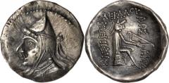 Parthia PARTHIA. Phriapatios to Mithradates I, ca. 185-132 B.C. AR Drachm (4.01 gms), Hekatompylos Mint. Sunrise-254; Sellwood-10.1; Shore-12/13. Bust facing left wearing bashlyk; Reverse: Arsakes I s