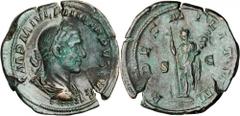 Philip I, A.D. 244-249 PHILIP I, A.D. 244-249. AE Sestertius (17.43 gms), Rome Mint. RIC-173a. Laureate, draped and cuirassed bust of Philip I facing right; Reverse: Fides standing left holding standa