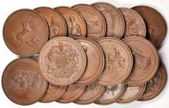 GREAT BRITAIN GREAT BRITAIN. Nearly Complete Set of Elgin Marbles Medals, 1821. EXTREMELY FINE. Eimer-1140; BHM-1061. 47 pieces in lot. RARE. By Sir Edward Thomason, missing only the King's Dedication