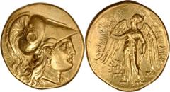 Alexander III (the Great), 336-323 B.C MACEDON. Kingdom of Macedon. Alexander III (The Great), 336-323 B.C. AV Stater (8.50 gms), Babylon Mint, ca. 311-305 B.C. NEARLY EXTREMELY FINE. Pr-3745; Muller-