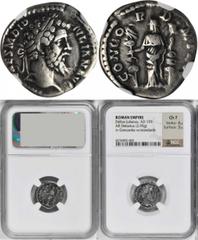 Didius Julianus, A.D. 193 DIDUIS JULIANUS, A.D. 193. AR Denarius (2.95 gms), Rome Mint, A.D. 193. NGC Ch F, Strike: 4/5 Surface: 3/5. RIC-1; S-6072. "IMP CAES M DID IVLIAN AVG" Laureate head of Didius