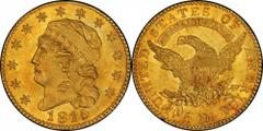 Capped Head Left Half Eagle The Finest Known 1815 Half Eagle A Famous American Rarity Only Six in Private Hands 1815 Capped Head Left Half Eagle. Bass Dannreuther-1. Rarity-7. Mint State-65 (PCGS). “T