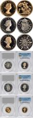 GREAT BRITAIN Tremendous Elizabeth II 1958 V.I.P. Proof Set GREAT BRITAIN. Eight Piece V.I.P. Proof Set, 1958. PCGS PROOF-64 DEEP CAMEO (2), PROOF-65 RB, PROOF-65 CAMEO, PROOF-65 DEEP CAMEO (2), PROOF