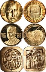 MIXED LOTS MIXED LOTS. European Gold Medals, ca. 18th-20th Century. EXTREMELY FINE to PROOF. 3 pieces in lot. Includes two gold medals of Yugoslavian origin, one commemorating Marshall Tito (13.96 gms