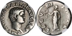 Otho, A.D. 69 OTHO, A.D. 69. AR Denarius (3.29 gms), Rome Mint. NGC VF, Strike: 4/5 Surface: 4/5. RIC-8. "IMP M OTHO CAESAR AVG TR P", bare head of Otho facing right; Reverse: "SECVRI - TAS P R", Secu