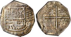 COLOMBIA. 1627-T 4 Reales. Santa Fe de Nuevo Reino (Bogotá) mint. Philip IV (1621-1665). Restrepo M35.2. VF Detail - Chop Mark (PCGS). 13.65 grams. The only known coin struck by Assayer T, thought to 