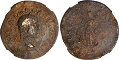 GALBA, A.D. 68-69. AE Sestertius (23.74 gms), Rome Mint, ca. November A.D. 68. RIC-436; ACG-Obv: A31, Rev: P35. "SER GALBA IMP CAES AVG TR P" Laureate head of Galba facing right; Reverse: "LIBERT AVG"