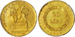 ITALY. Venice. Revolutionary Coinage, Banknote and Medal Set, 1848-49. Struck for the Revolutionary Republic, this tremendous presentation set of one year types features the famed Lion of St. Mark the