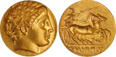 MACEDON. Kingdom of Macedon. Time of Philip II to Alexander III (the Great), ca. 340/36-328 B.C. AV Stater, Pella Mint, 323-316 BC. ICG AU 55. HGC-3.1, 846. In the name and types of Philip II. Obverse