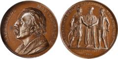 GREECE. Alexandros Mavrokordatos Bronzed Copper Medal, "1822" (1836). PCGS SPECIMEN-63 Gold Shield. Wurzbach-6129. Diameter: 44.5 mm; Weight: 50.6 gms. Struck to honor Alexandros Mavrokordatos and the