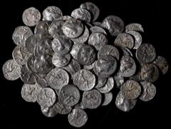 Ancient Coins EUBOIA. Histiaia. Group of Silver Tetroboles (75 Pieces). Grade Range: FINE to EXTREMELY FINE. Obverse: Wreathed head of the nymph Histiaia right; Reverse: Nymph seated right on stern of