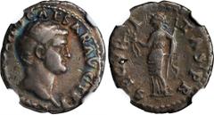 Ancient Coins OTHO, A.D. 69. AR Denarius (3.20 gms), Rome Mint. NGC VF, Strike: 4/5 Surface: 2/5. Punch Mark, Edge Marks. RIC-8; RSC-17. Obverse: Bare head right; Reverse: Securitas standing left, hol