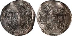 The Johnson and Avrabanel Collections: Latin America BOLIVIA. Cob 8 Reales, 1652-P E (E-E). Potosi Mint, Assayer Antonio Abando (A-O) and Antonio de Ergueta (E-E). Philip IV. PCGS Genuine--Salt Water 