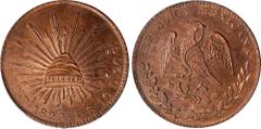World Coins: Latin America MEXICO. Bronze 8 Reales Pattern, 1829-Pi JS. Uncertain, though likely Birmingham (Soho) Mint. PCGS SPECIMEN-65 Red Brown. KM-Pn20A. Presenting what is very likely the best q