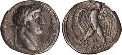 Ancient Coins OTHO, A.D. 69. Syria, Antioch. AR Tetradrachm, A.D. 69. NGC VF. RPC-4199; McAlee-316. Obverse: Laureate head of Otho right; Reverse: Eagle standing left on wreath, with wings spread, hol