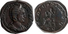Ancient Coins OTACILIA SEVERA (WIFE OF PHILIP I), A.D. 245. AE Sestertius (22.45 gms), Rome Mint, A.D. 244-249. VERY FINE. RIC-209a. Obverse: diademed and draped bust of Otacilia Severa right; Reverse