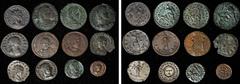 Ancient Coins MIXED LOTS. Group of Late Roman Bronze Denominations (12 Pieces), ca. 3rd-4th Centuries A.D. Average Grade: VERY FINE A wonderfully varied group of later Roman bronze issues. Includes co