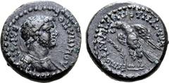 Roman Provincial Domitian, as Caesar, Æ 14mm of Blaundus, Lydia. AD 69-81. Ti Klaudios Phoinix, magistrate. ΔΟΜΙΤΙΑΝΟϹ ΚΑΙϹΑΡ, bare-headed, draped and cuirassed bust to right / ΒΛΑΟΥΝΔЄΩΝ ΤΙ ΚΛΑΥ ΦΟΙΝ