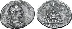 Roman Provincial Caracalla AR Tetradrachm of Caesarea, Cappadocia. Dated RY 20 = AD 217. ΑΥ Κ Μ ΑΥΡΗΛΙ ΑΝΤΩΝЄΙΝΟϹ ϹЄΒ, laureate and draped bust to right / [ΜΗΤΡΟ]Π[Ο] ΚΑΙϹΑΡΙΑϹ, Mount Argaeus, surmoun