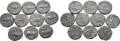 Greek Lot of 10 Kushan Empire Æ Tetradrachms. Lot sold as seen - no returns.