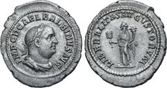 Roman Imperial Balbinus AR Denarius. Rome, AD 238. IMP C D CAEL BALBINVS AVG, laureate, draped and cuirassed bust to right / LIBERALITAS AVGVSTORVM, Liberalitas standing facing, head to left, holding 