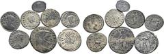 Roman Imperial Lot of 8 Late Roman BI & Æ Coins. Lot includes: 1. Gallienus BI Antoninianus. Rome, AD 267-268. IMP GALLIEN[VS AVG], radiate head to right / DIANA[E CONS AVG], doe standing to right, he